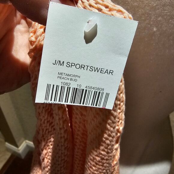 Cato XL Peach Open Knit Sweater NWT Crochet Boho Quiet Luxury Coastal Resort Top - Picture 13 of 15